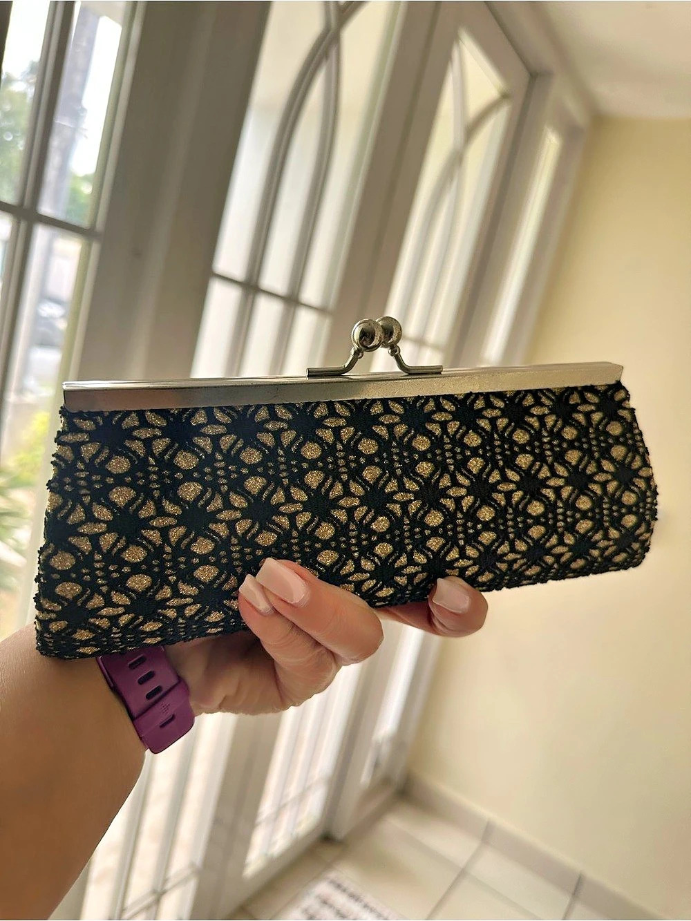 Black & Gold Clutch Like New